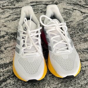 adidas White and Yellow Athletic Shoes